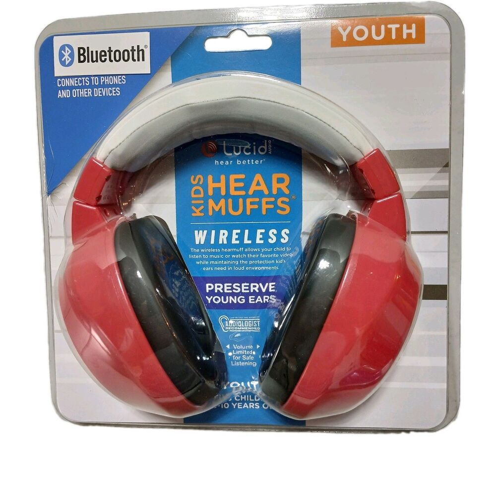 Lucid Kids Hear Muffs, Ages 5-10 Yrs. Old, Wireless, Preserve Youth Hearing, New